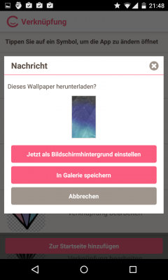 Über den Homescreen suchst du dir deine Wallpaper heraus und lädst sie herunter. 