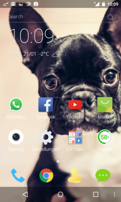 Der eingestellte Hintergrund der App. 