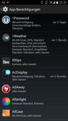 In den App-Berechtigungen definierst du die Rechte aller Apps neu.