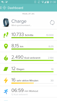 Die Benachrichtigungsleiste passt sich an die Farben der App an.