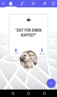 Entdecke was gerade um dich herum passiert in dem du durch Aktivitäten-Karten „slidest“.