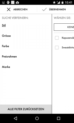Mithilfe des Filters verfeinerst du deine Suche.