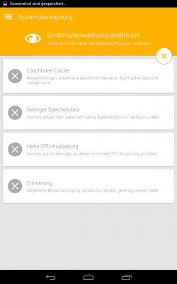 Durch einen Klick auf den Haken deaktivierst du die Systemüberwachung.