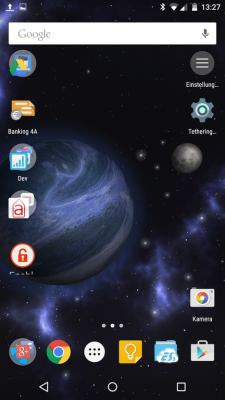 Das Widget für die Schnellaktivierung/-deaktivierung auf dem Homescreen.