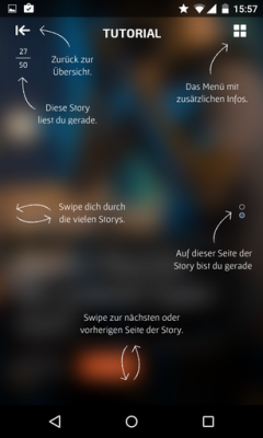 Kurz und knackig wird erklärt, wie die App bedient wird.