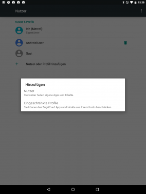 Entscheide dich hier für ein eingeschränktes Profil, wenn du einen Zugang mit beschränktem App-Umfang möchtest.