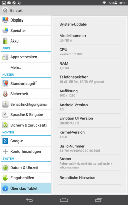 Android 4.3 ist nicht mehr ganz Zeitgemäß, ob Huawei ein Update herausbringen wird, ist aktuell nicht bekannt.