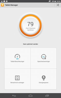 Der Tablet-Manager ist Taskmanager und App-Verwaltung in einem.