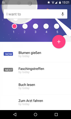 Eine mit Ledo erstellte To-Do-Liste im Material-Design.