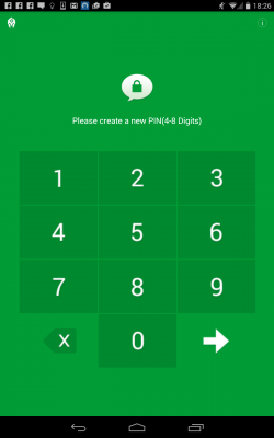 Du öffnest die App und gibst sofort eine PIN Nummer ein.