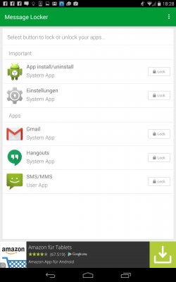Durch einen Klick auf den Lock-Button sperrst du deine Messenger-Dienste.