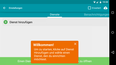 Du fügst deine Messenger-Dienste der App hinzu, um alle Nachrichten auf einen Punkt zu bringen.