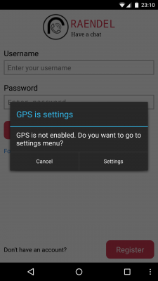 Dein GPS muss aktiviert sein um die App zu nutzen.