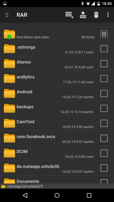 Der Datei-Explorer nach dem Start der App.