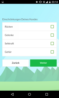 Ebenfalls gibst du eventuelle Einschränkungen deines Hundes an.