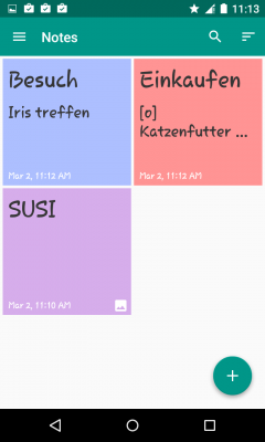 Du erstellst Listen und Einträge, oder fügst Fotos hinzu. Für jeden Eintrag gibst du eine andere Farbe an.