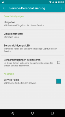 Jeder der hinzugefügten Messenger wird von dir eingerichtet.