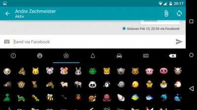Du fügst deinen Nachrichten die bekannten Emoticons hinzu.