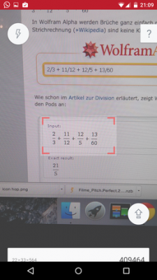 Das Scanner-Feld passt du der Größe der Mathe-Aufgabe an.