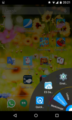 Das Register “Favoriten” zeigt die am meist genutzten Apps an.