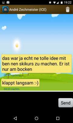 Die SMS von hinzugefügten Kontakten werden nun über die App angezeigt.
