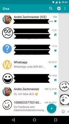 In der Übersicht siehst du alle deine Unterhaltungen. Anhand des kleinen Icons auf der rechten Seite weißt du genau, von welchem Messenger die Nachricht gesendet wurde.