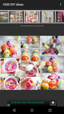 Hätte ich mir mal vorher die Ideen in der App angeschaut. Ich habe mit meinen Kindern Eier mit teurer Farbe marmoriert, dabei hätte es mein ausgedienter Nagellack auch getan. 