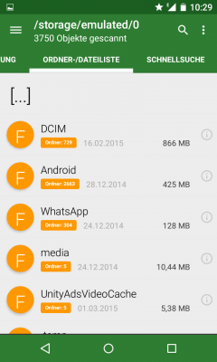 In der Ordner/Dateiliste findest du alle Dateitypen mit ihrem Inhalt.