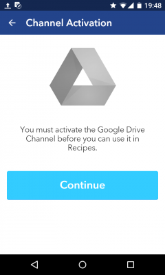 Über den Continue-Button gelangst du zur Internet-Adresse der App, um den Channel zu aktivieren. 