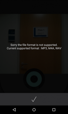 Bereits vorhandene MP3-Dateien wurden über die App leider nicht erkannt. 