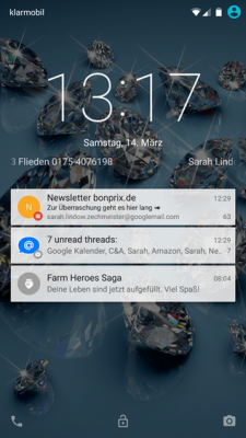 Hop schickt dir Push-Benachrichtigungen, sofern sich neue E-Mails in deinem Ordner befinden. 