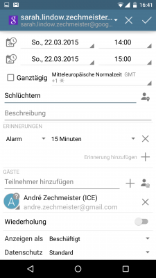 Zu deinen Terminen kannst du weitere Personen hinzufügen.  