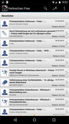 Im News-Ticker sind alle aktuellen Verbrechen aufgelistet. 