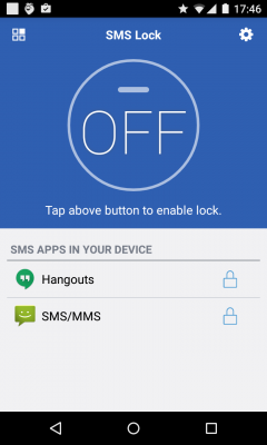 Mit einem Klick auf den Off-Button gelangst du zur Eingabe des Sperrmusters.
