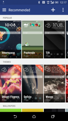 Mit Sense 7 führt HTC eine umfangreiche Theme-Engine ein, die über sehr viele Designs verfügt.