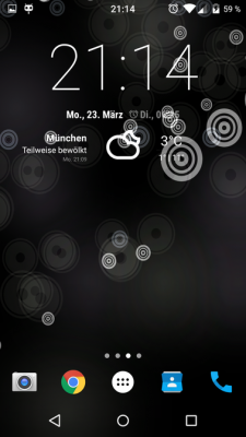 Alle Live-Hintergründe sind interaktiv. Tippst du also eines der Elemente an, dann passiert etwas auf dem Touchscreen.