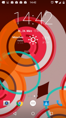 Die konzentrischen Muster rotieren auf deinem Desktop und verschmelzen  auf Wunsch ineinander.