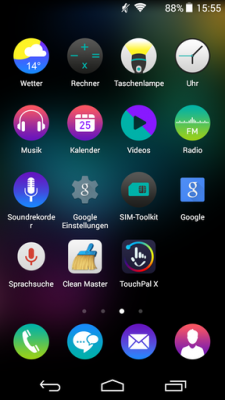 Der neue Launcher von Wiko kommt ohne separaten App-Drawer aus.