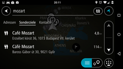 TomTom Go Mobile unterscheidet zwischen gewöhnlichen Adressen,  Points of Interest und deinen Kontakten.