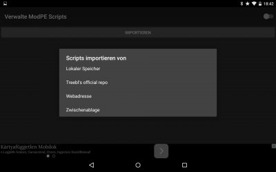 Hier wählst du den Import vom lokalen Speicher für das Script aus.