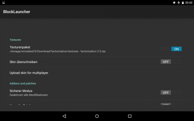 Das Texturenpaket ist für den Factorization Mod in jedem Fall notwendig.