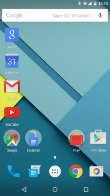 Grenzt an Platzverschwendung: Die Standard-Symbole wirken auf dem Nexus 6 Screen einfach riesig.