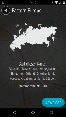 Osteuropa ist 900 MByte groß. Das passt!