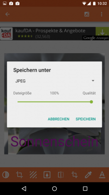 Mit einem Klick auf die drei Punkte speicherst du deine Bilder. 