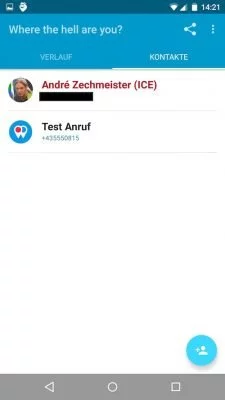 Kontakte, welche die App auch installiert haben erscheinen auf der Startseite. 