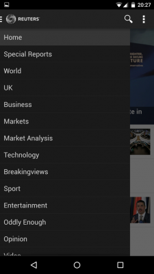 Im App Menü sind die News noch einmal in unterschiedliche Kategorien angeordnet.