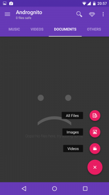 Durch einen Klick auf den Plus-Button gibst du an, welche Dateien du verschlüsseln möchtest. 