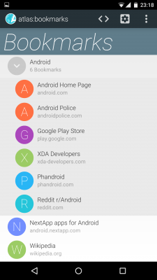 Dort findest du verschiedene voreingestellte Bookmarks.