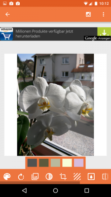 Diverse Hintergründe und Filter ändern dein Bild. 