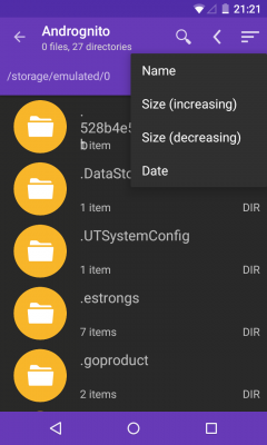 Die in die App geladenen Dateien können unterschiedlich sortiert werden.
